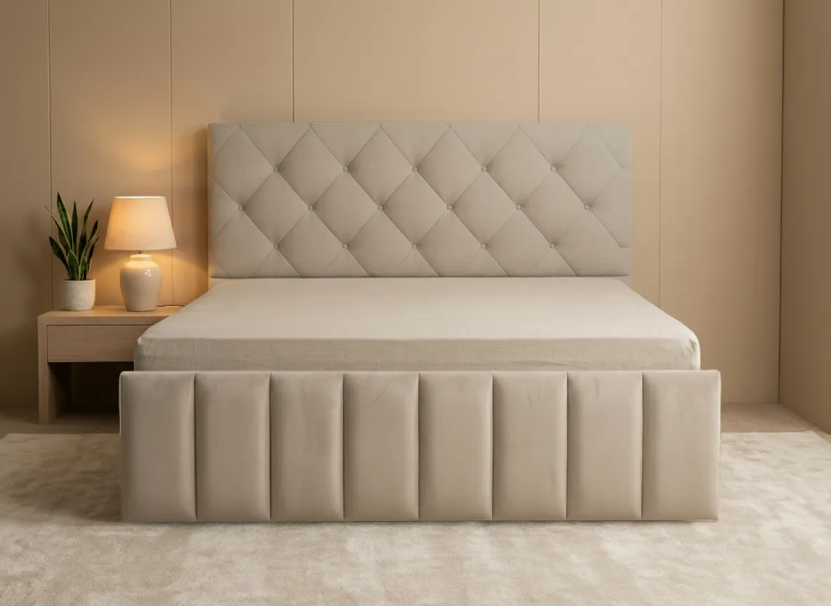 Elegant Fully Cushioned Upholstered Bed