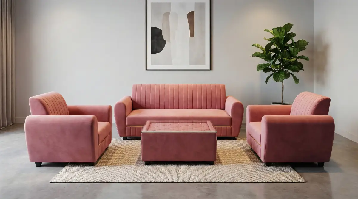 Modern Velvet Sofa Set (3+1+1)