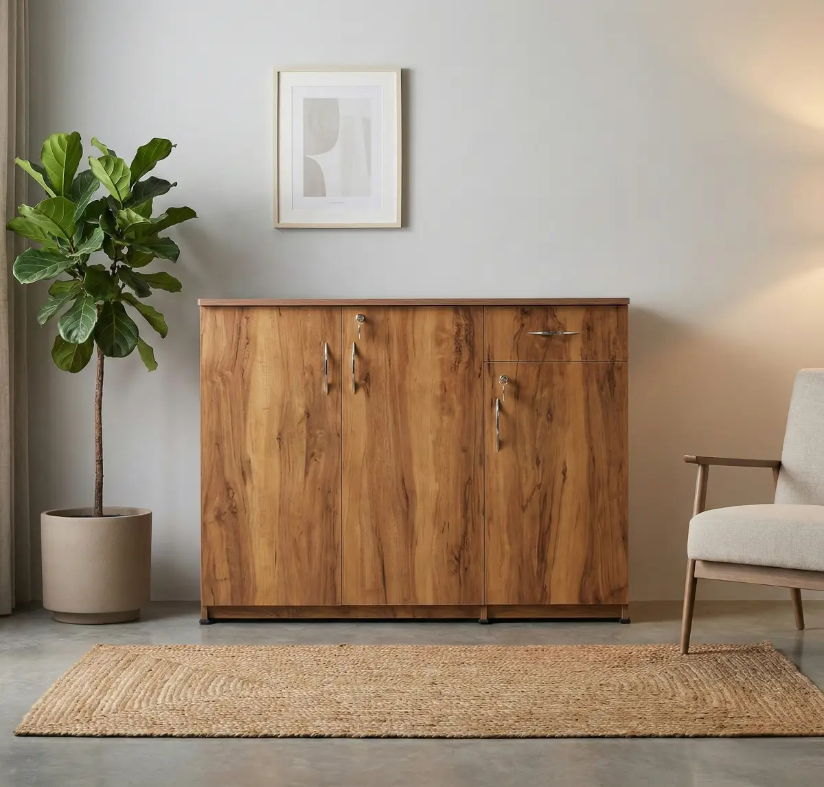 Wide Wooden Shoe Rack Cabinet with Multi-Shelf Storage