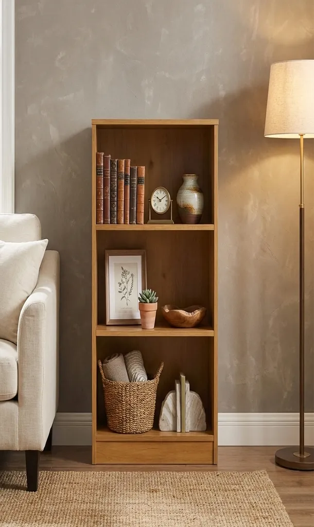 Rent 3-Tier Wooden Open Bookshelf in Gurgaon
