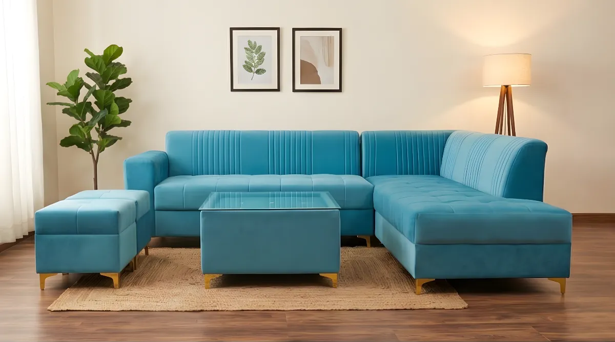 Modern L-Shaped Sectional Sofa Set